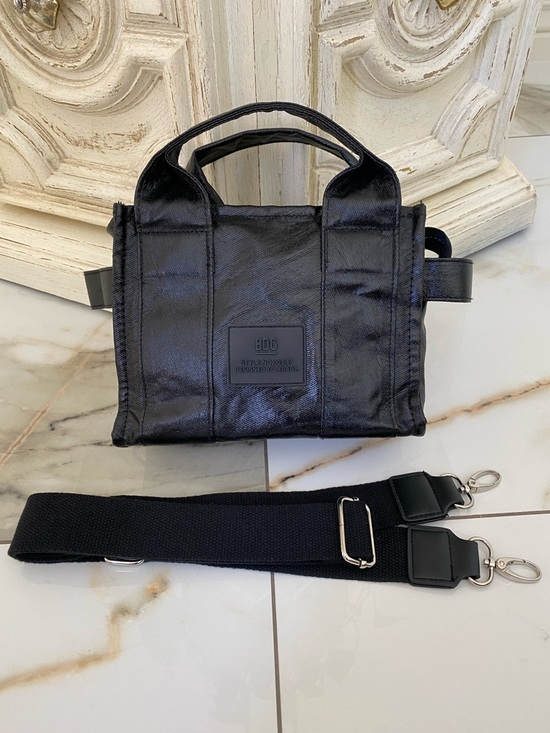 Urban Outfitters Handbags - LIKE NEW Urban Outfitters Sold Out BDG Serena Coated Denim Mini Tote Bag - Black
